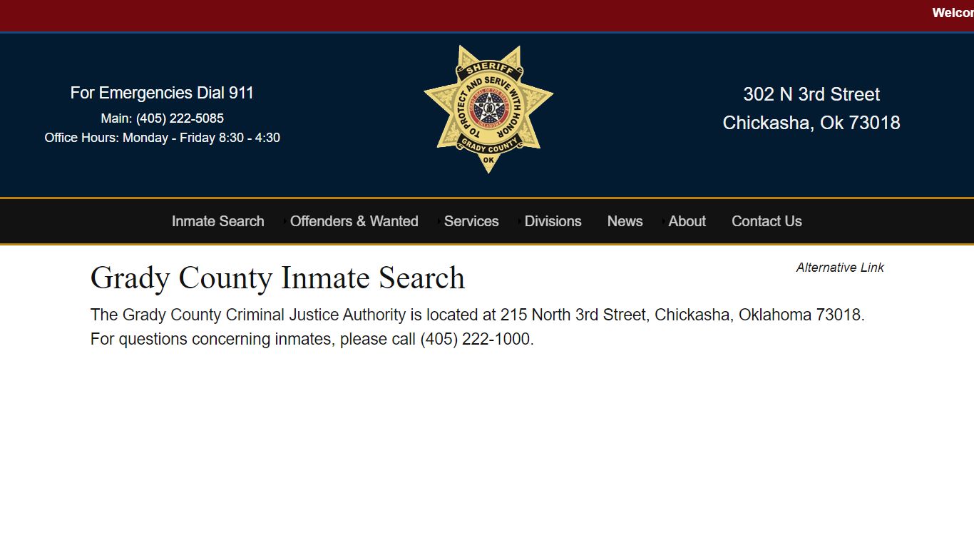 Inmate Search - Grady County Sheriff's Office