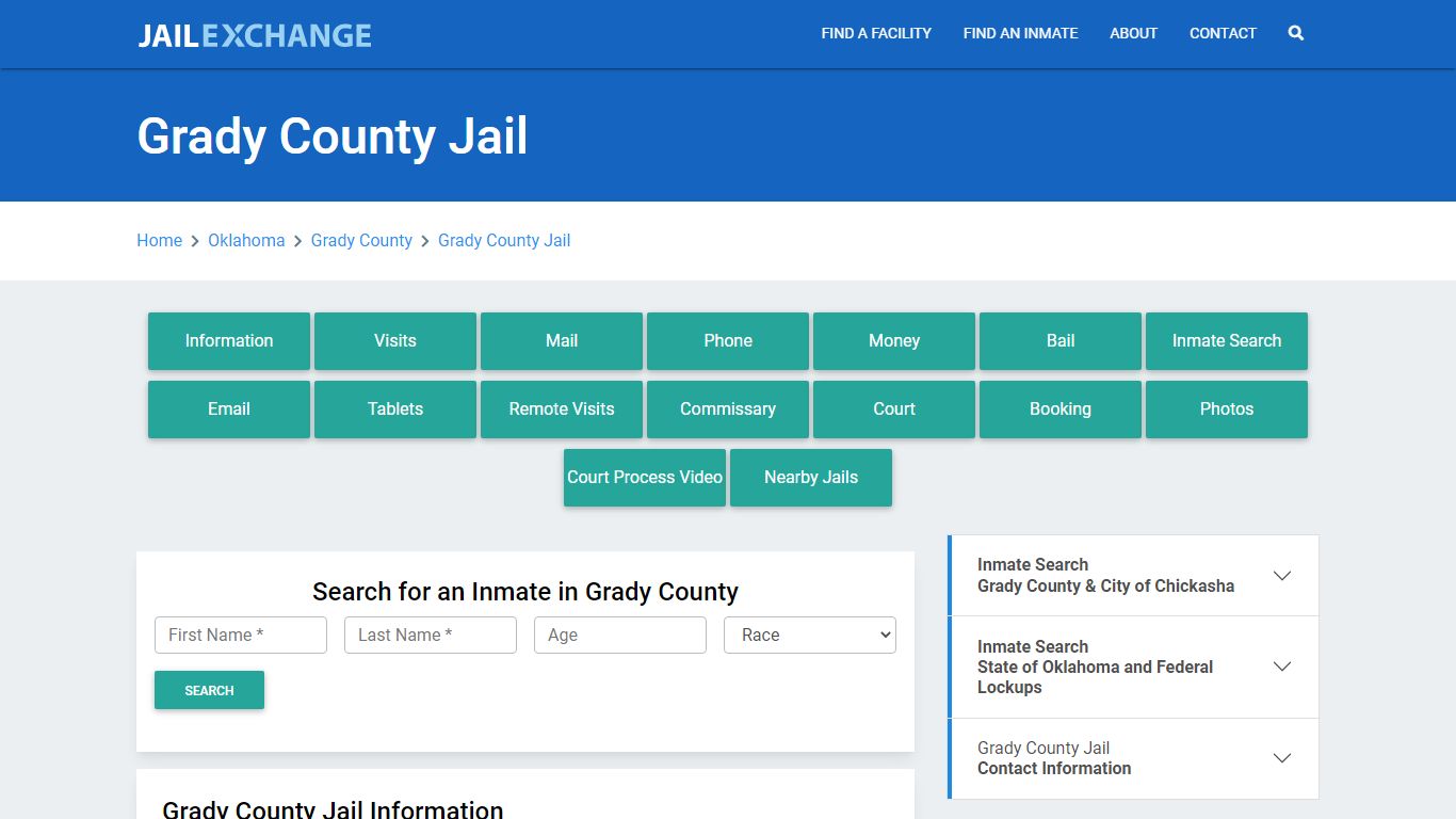 Grady County Jail Roster Lookup, OK, Inmate Search