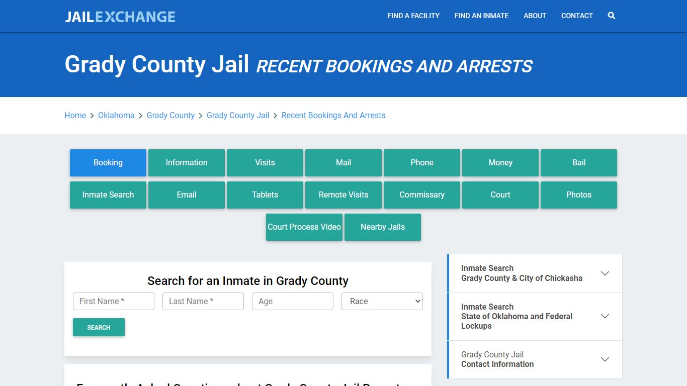 Grady County Jail OK Recent Arrests and Bookings - Jail Exchange